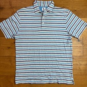 Sharp Lad Shelby Stripe Pique Short Sleeve Polo Shirt Mens Sz L